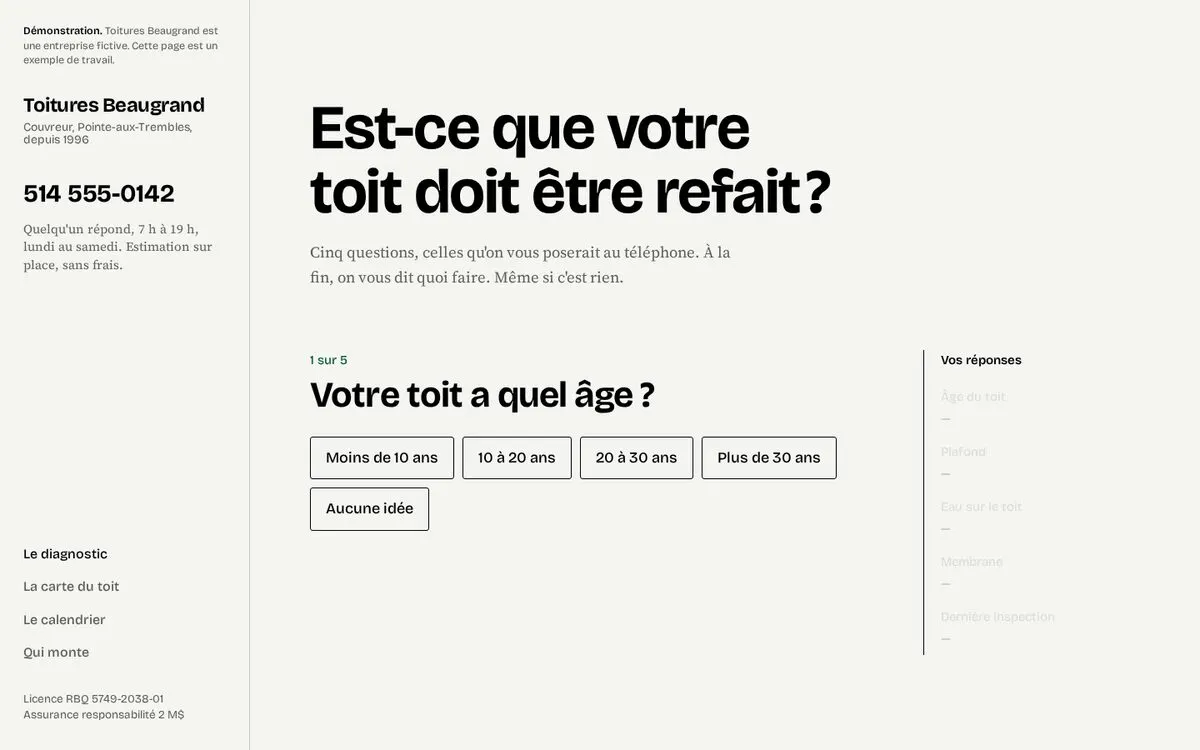 première page de la deuxième version du site beaugrand